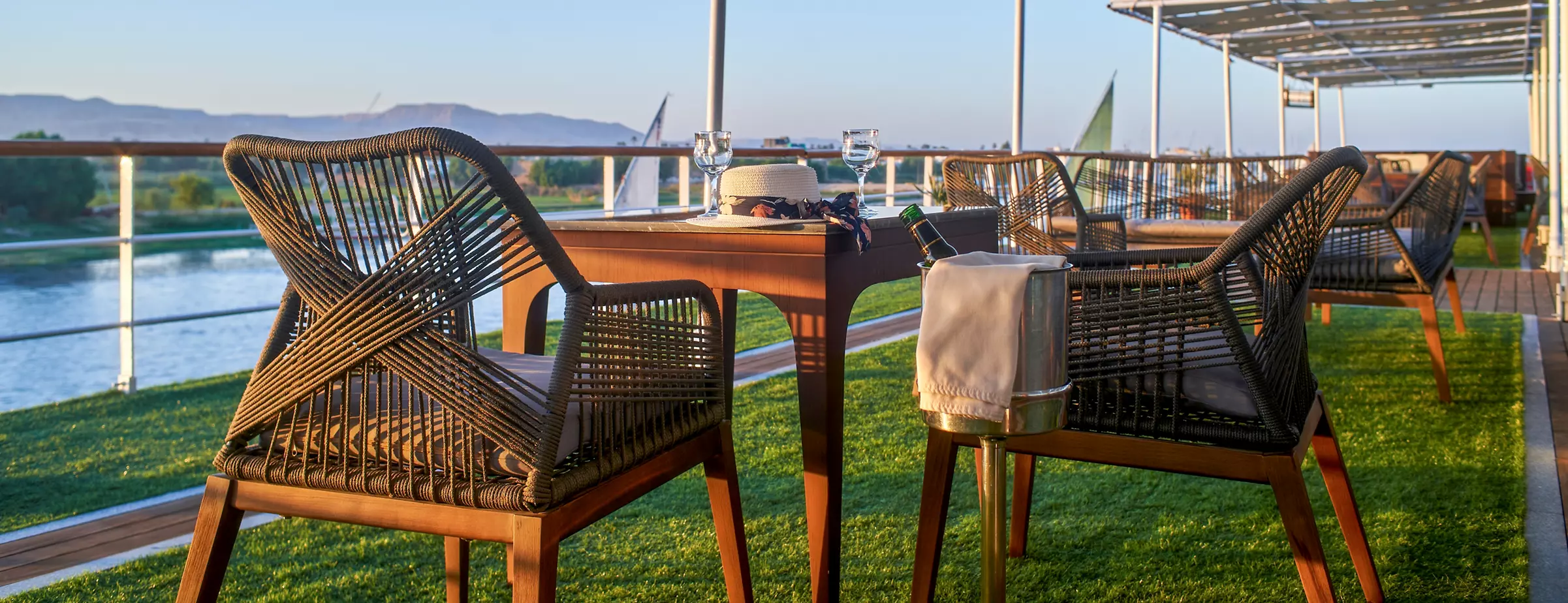 Sun deck of the Mövenpick MS Royal Lily Nile cruise